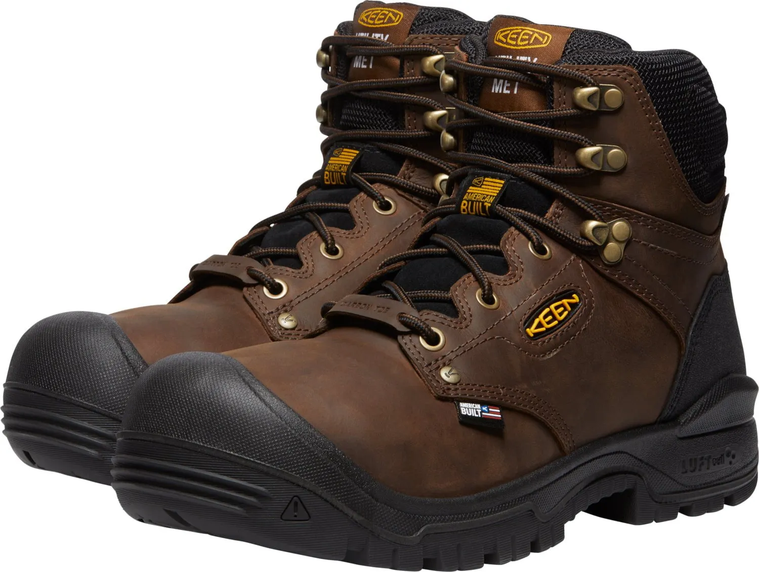 Keen Utility Mens Independence 6in Int Met Dark Earth/Black Leather Work Boots