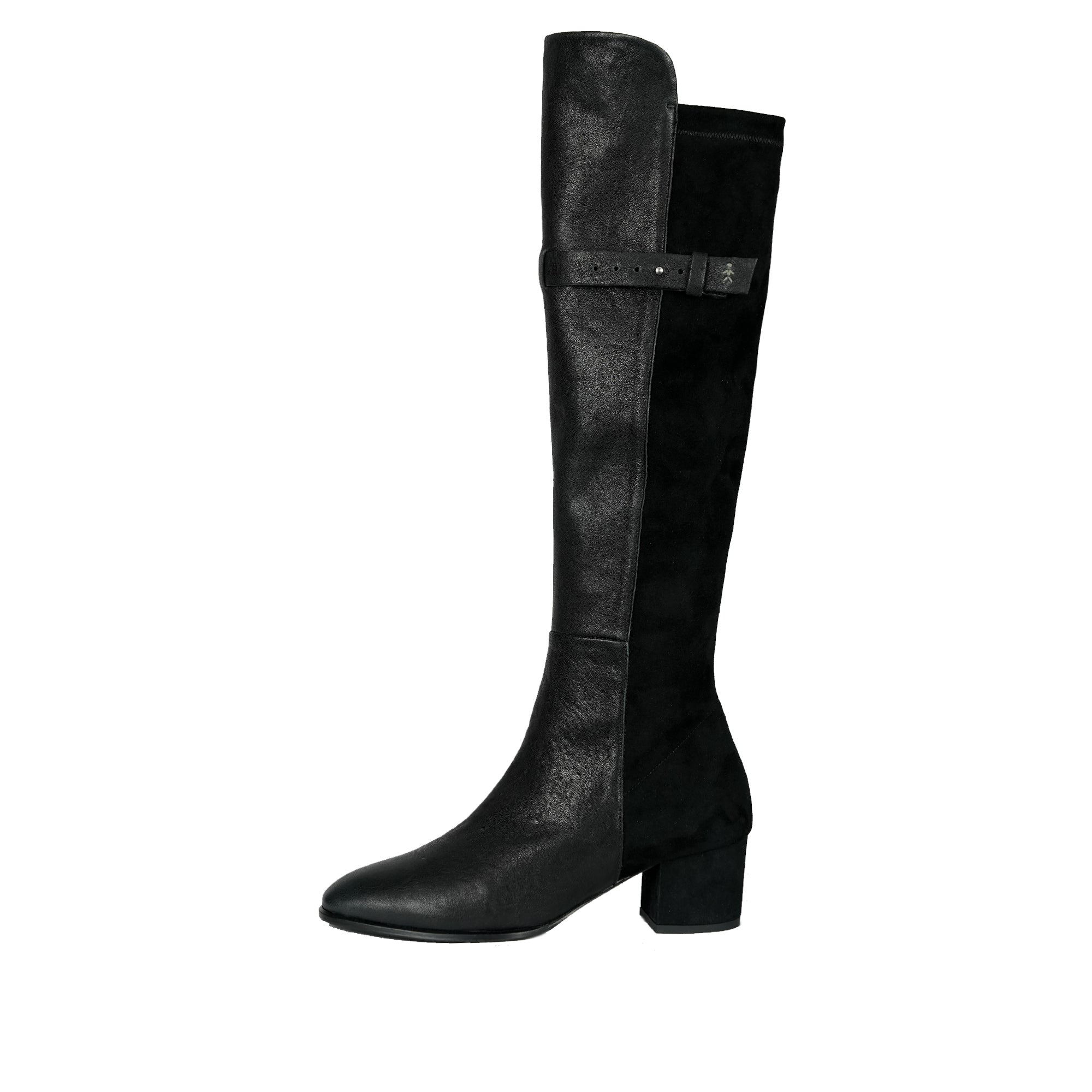 Knee Boot Vegetal Wash/Stretch Black