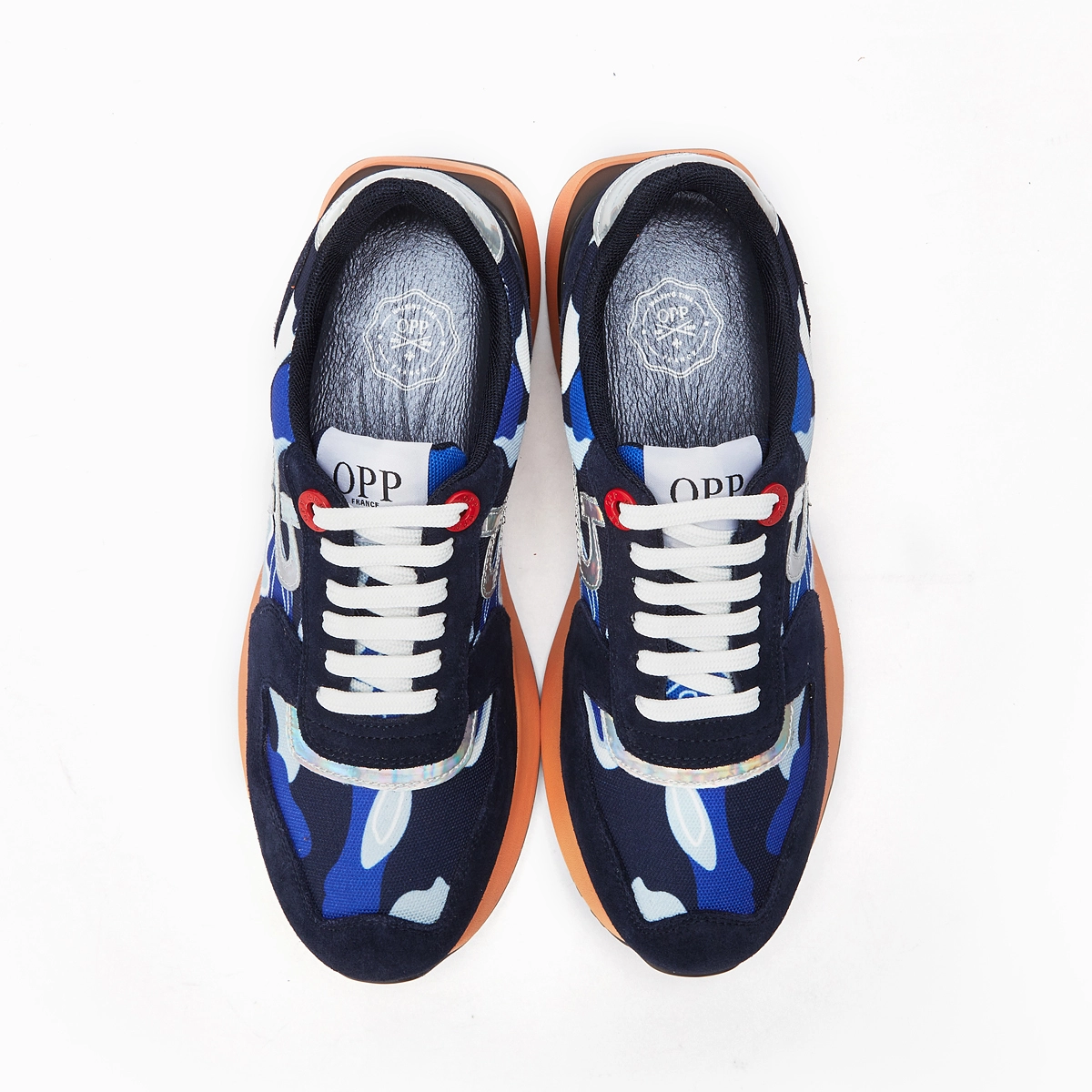 Lace-Up Suede Sneaker Navy Blue 