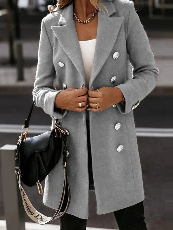 Ladies' Stylish Double-Breasted Pea Coat