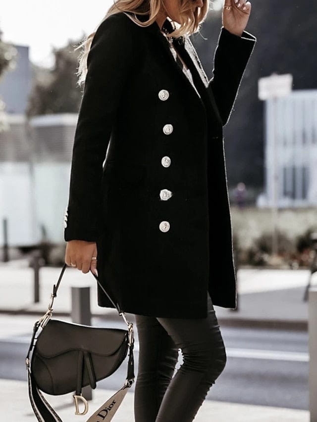 Ladies' Stylish Double-Breasted Pea Coat