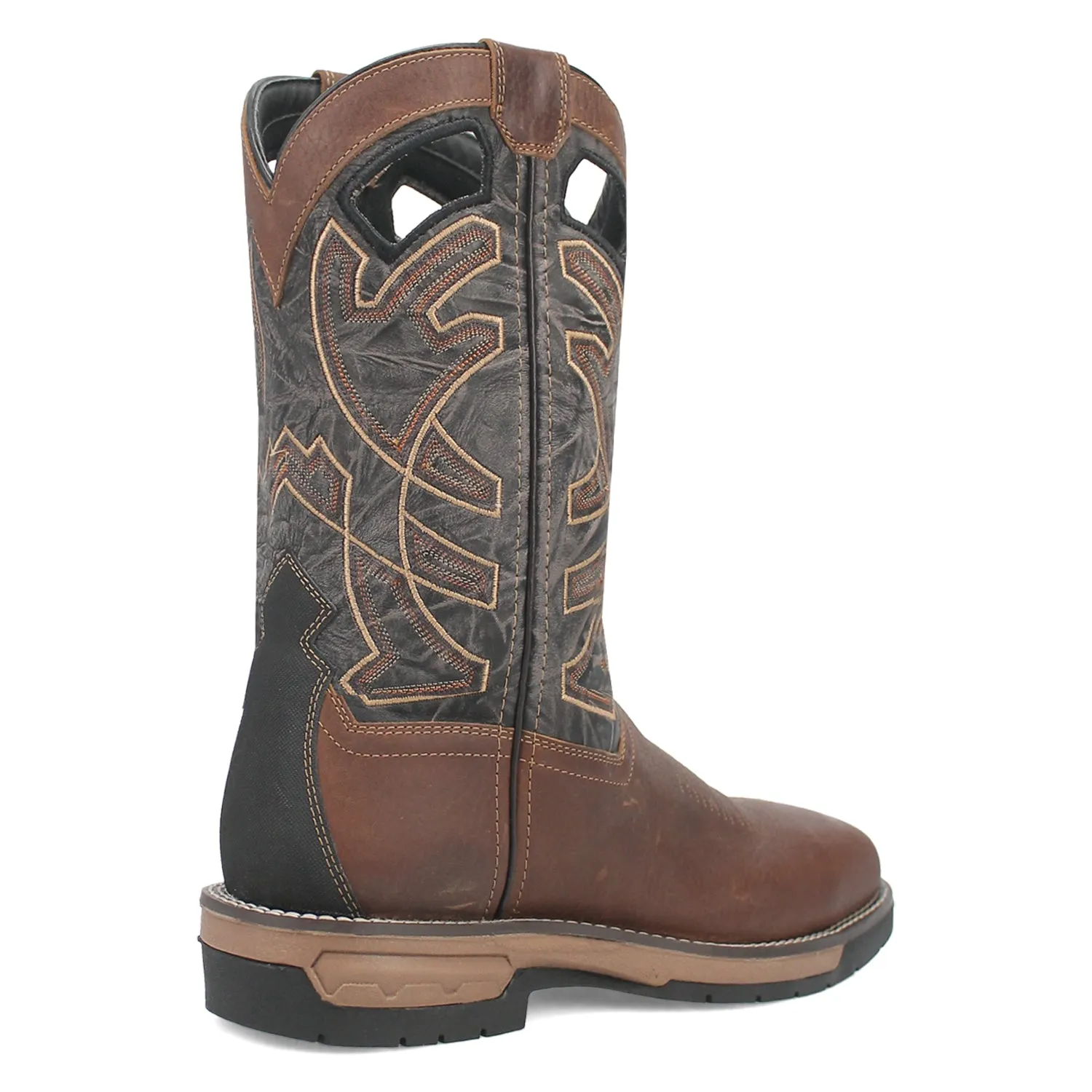 Laredo Mens Nazca Brown/Black Leather Cowboy Boots