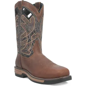 Laredo Mens Nazca Brown/Black Leather Cowboy Boots