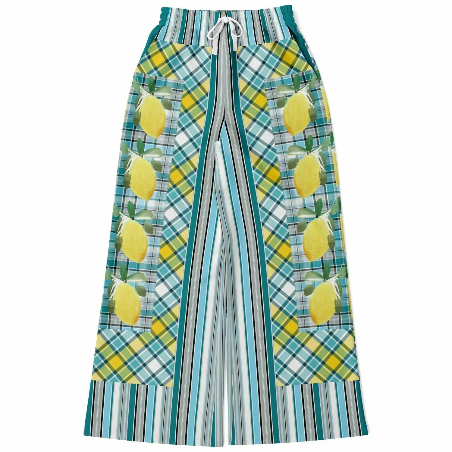 Lemon Zest Striped Eco-Poly Stretchy Phat Bellbottoms