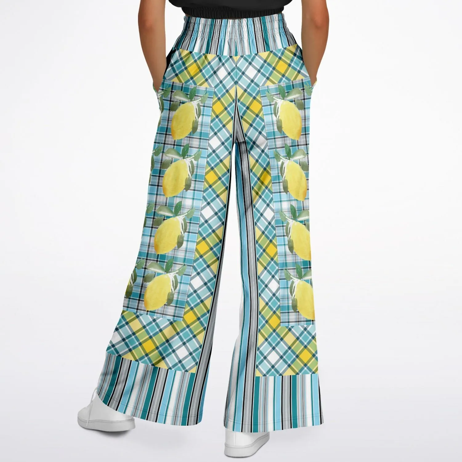 Lemon Zest Striped Eco-Poly Stretchy Phat Bellbottoms