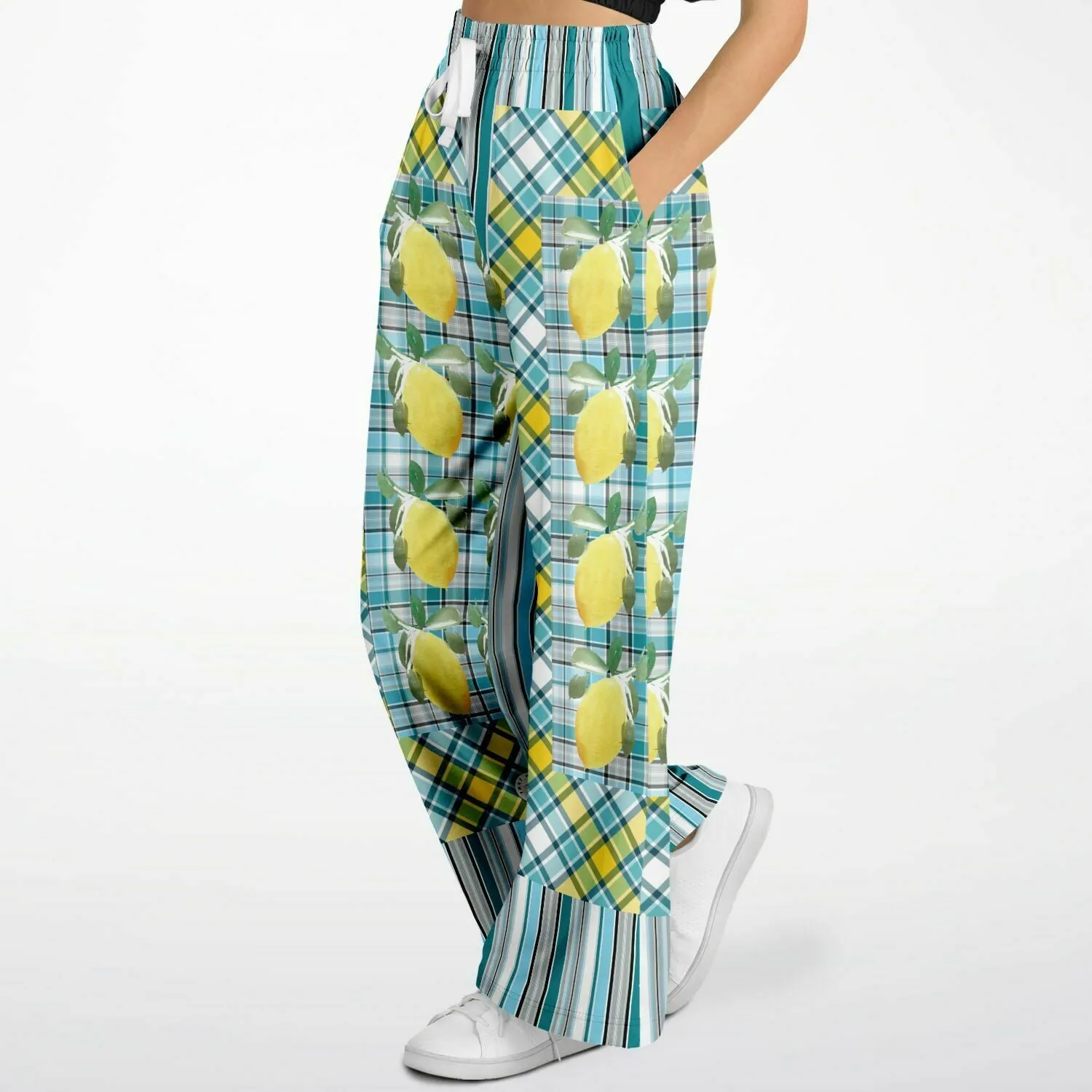 Lemon Zest Striped Eco-Poly Stretchy Phat Bellbottoms