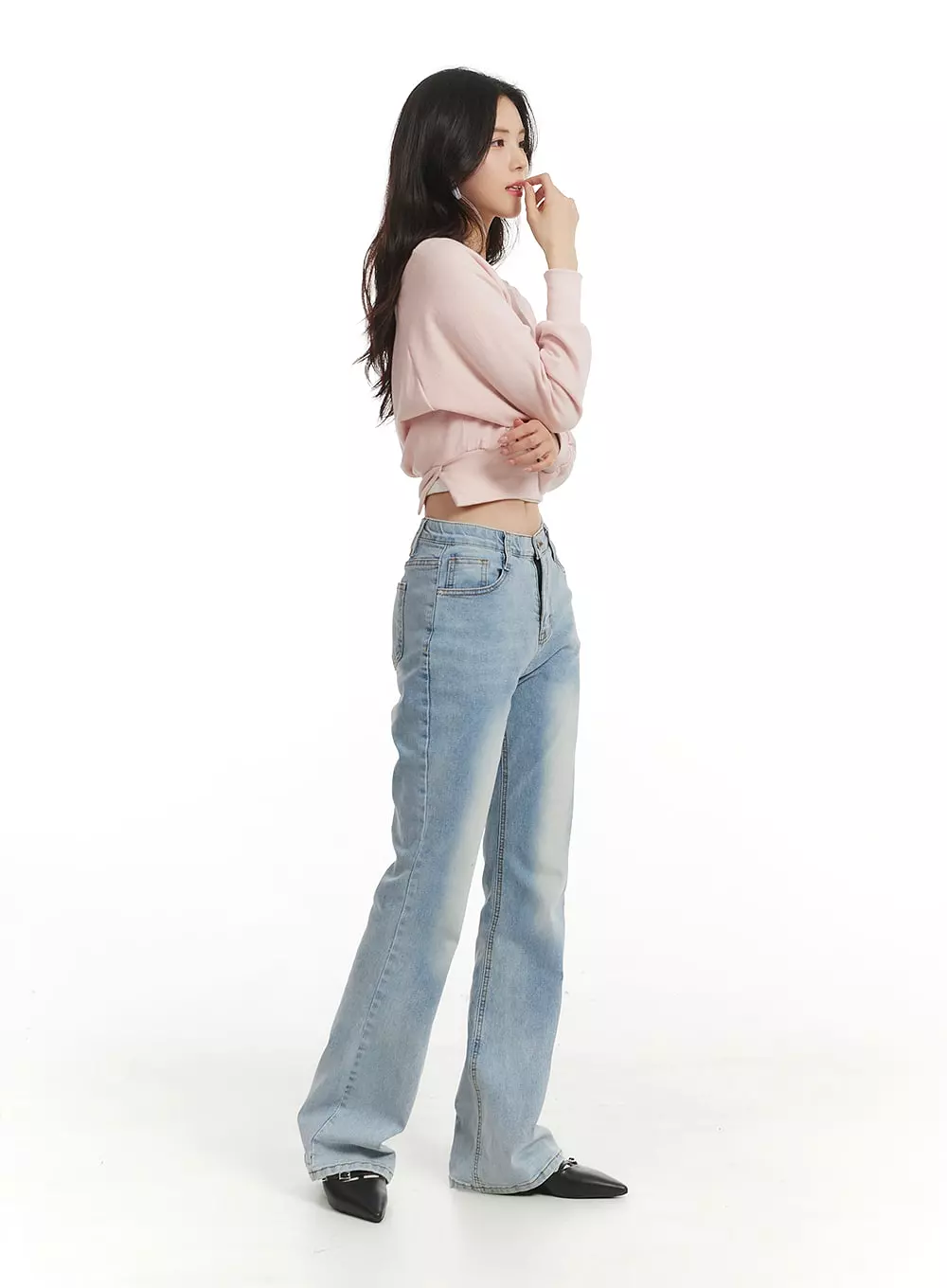 Light Washed Bootcut Jeans OF427