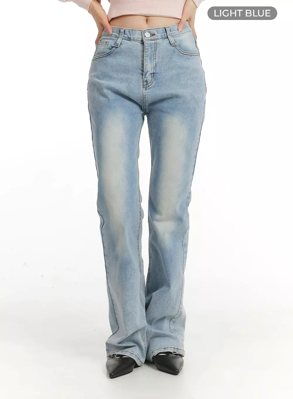 Light Washed Bootcut Jeans OF427