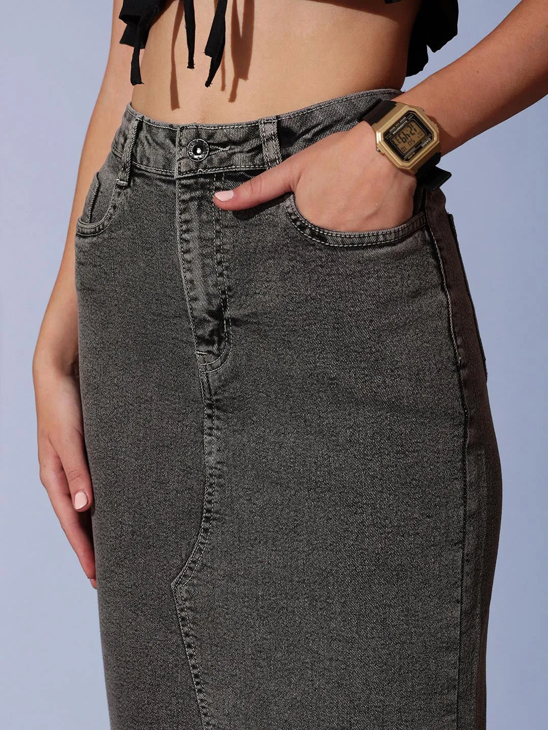 Long Denim Skirt