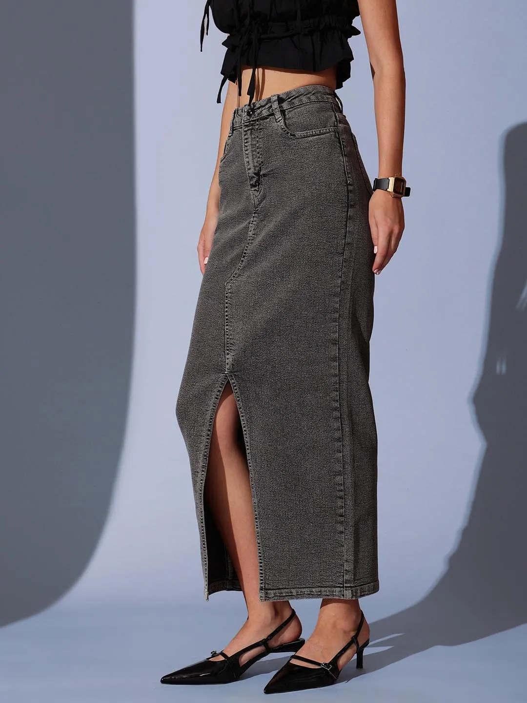 Long Denim Skirt