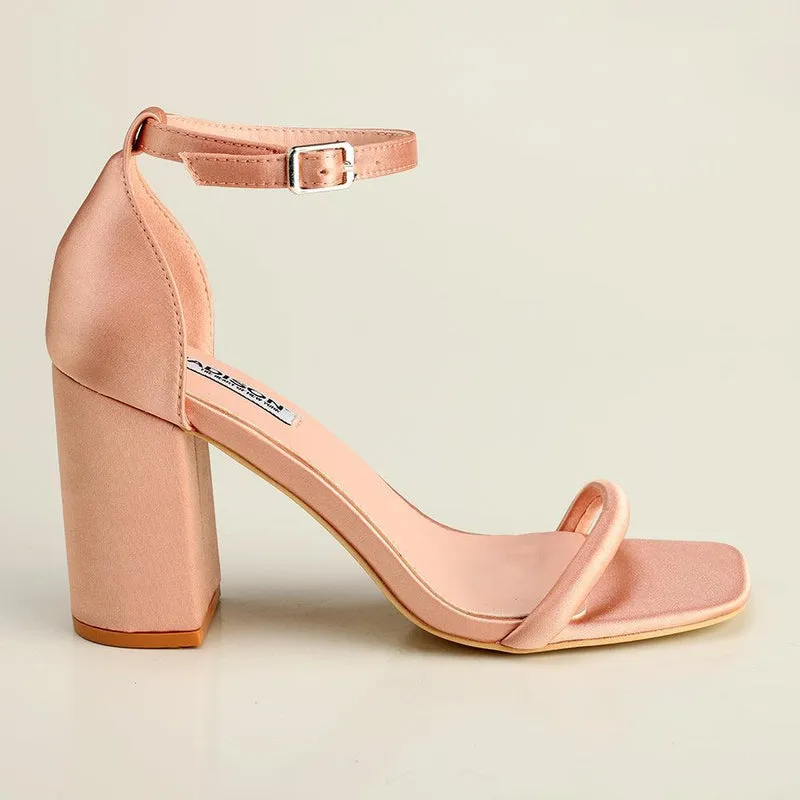 Madison Adriana Block Heel Sandals - Blush