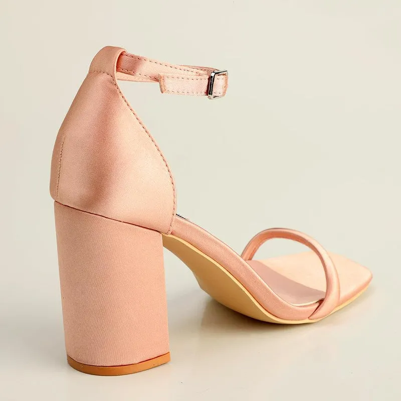 Madison Adriana Block Heel Sandals - Blush