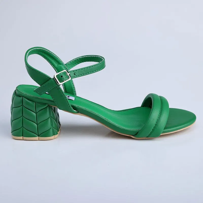 Madison Bessie Low Block Sandal - Green