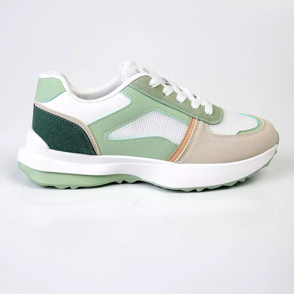 Madison Simone Lace Up  Sneaker - Green Multi