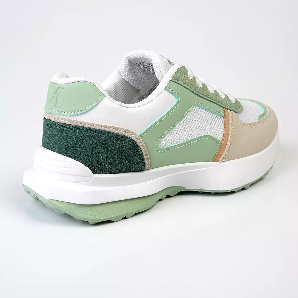 Madison Simone Lace Up  Sneaker - Green Multi