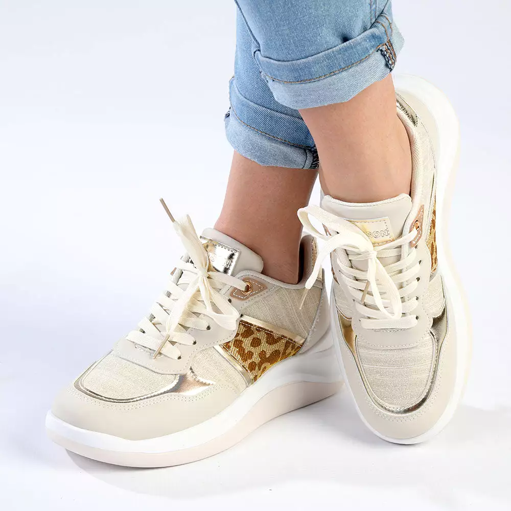 Madison Tiana Fashion Sneaker - Nude / Leopard