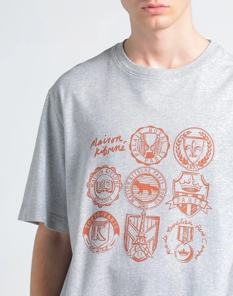 MAISON KITSUNE  |Short Sleeves Logo Designers T-Shirts