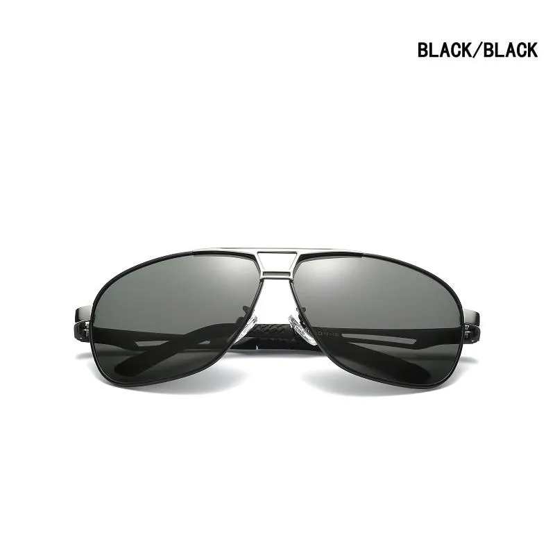 Men's Aluminum Frame UV400 Polarized Anti-reflective Square Sunglasses