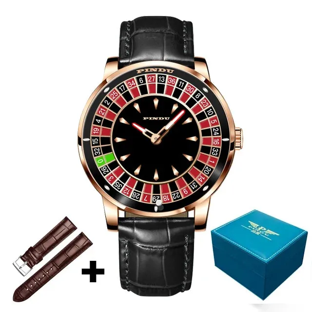 Men's Arabic Numerals Rotating Dial Automatic Mechanical Luminous Hand Watch