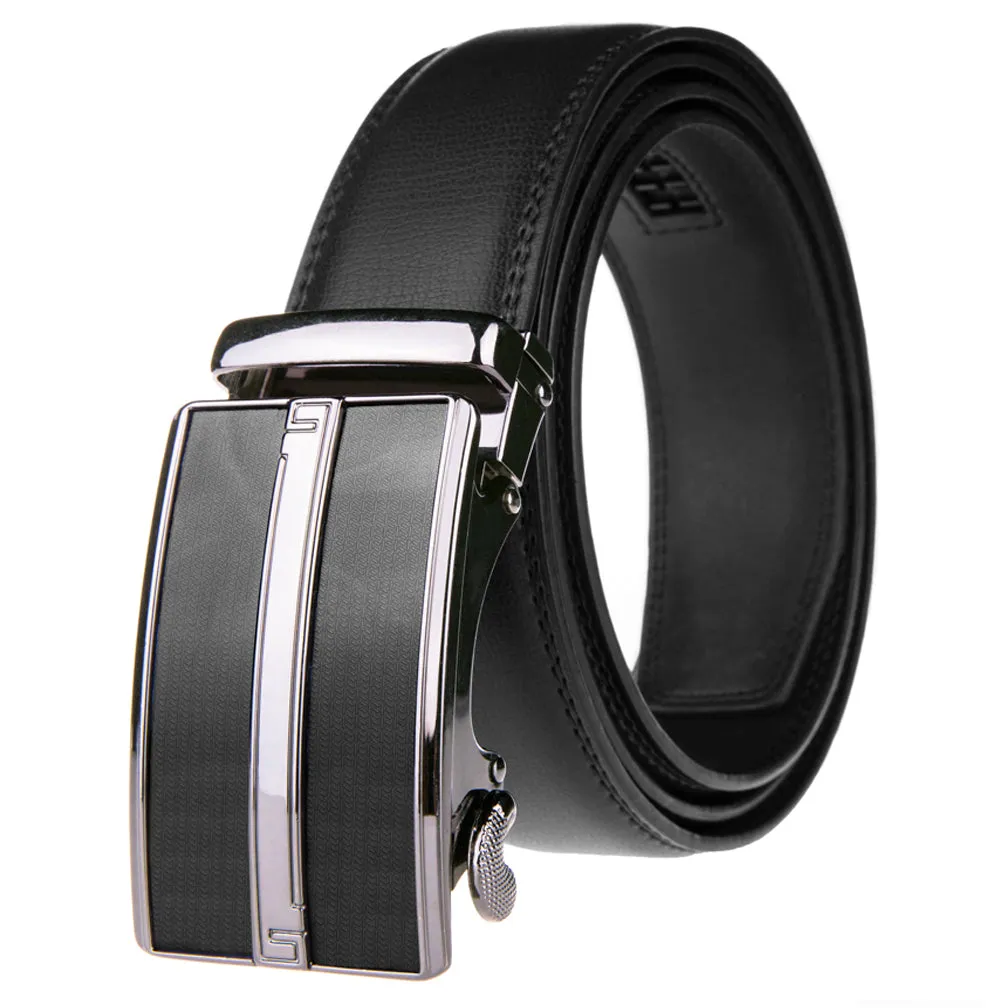 Men's Stripe Buckle Adjustable Ratchet Belt