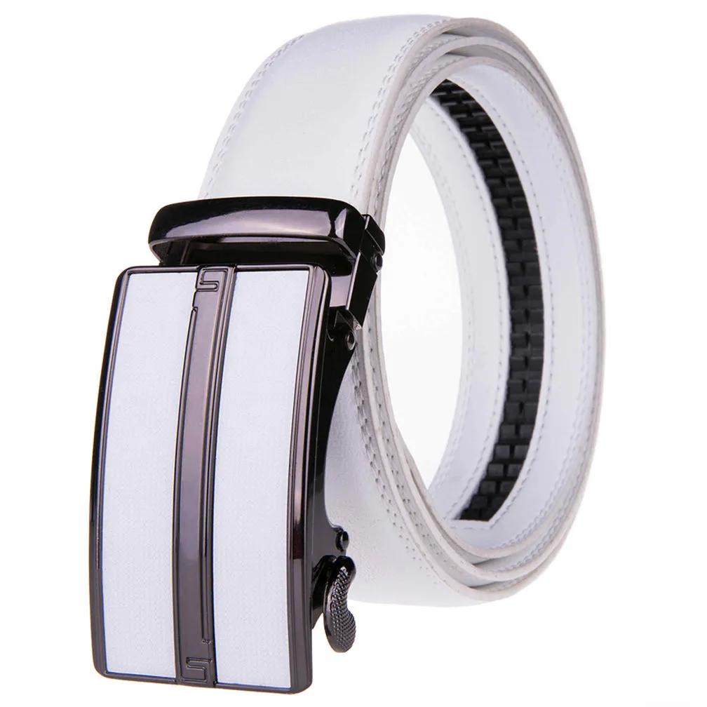 Men's Stripe Buckle Adjustable Ratchet Belt