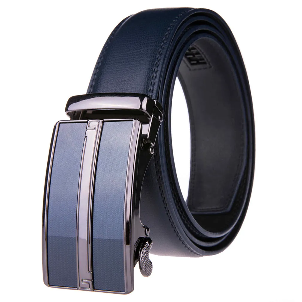 Men's Stripe Buckle Adjustable Ratchet Belt