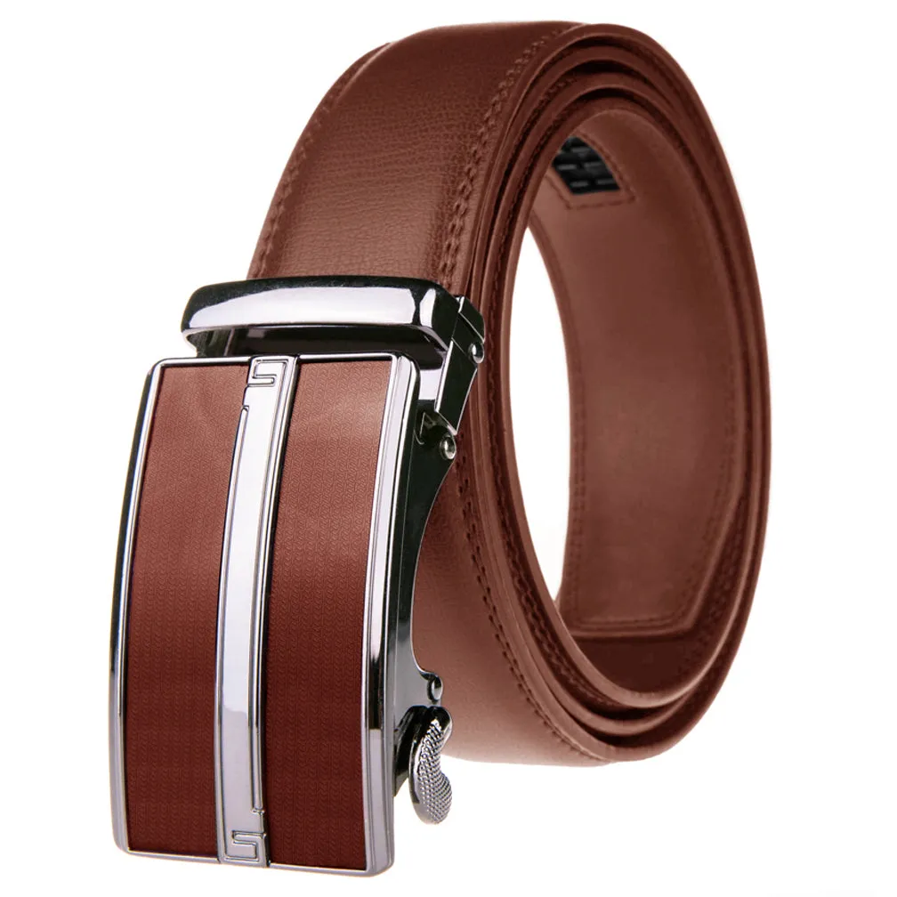 Men's Stripe Buckle Adjustable Ratchet Belt