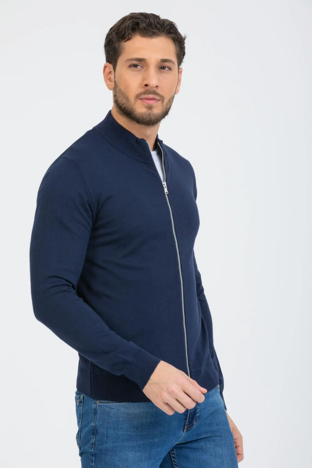 Microfiber Man Sweater Blue