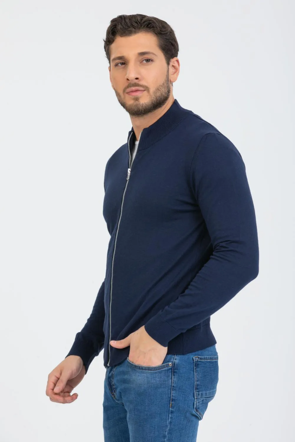 Microfiber Man Sweater Blue