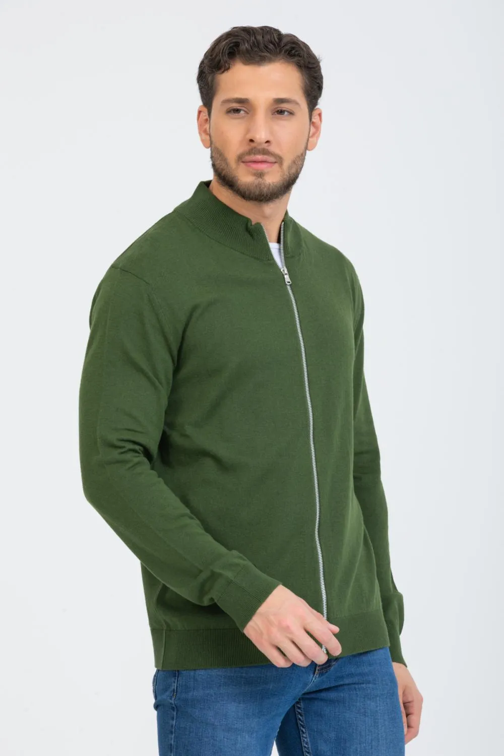 Microfiber Man Sweater Green