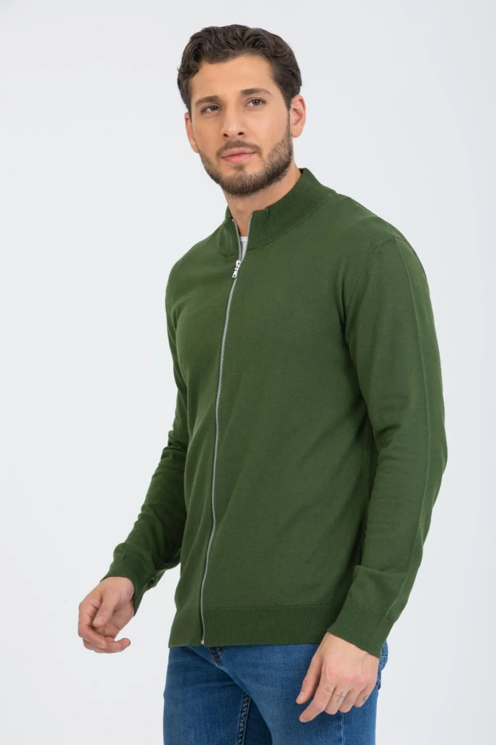 Microfiber Man Sweater Green