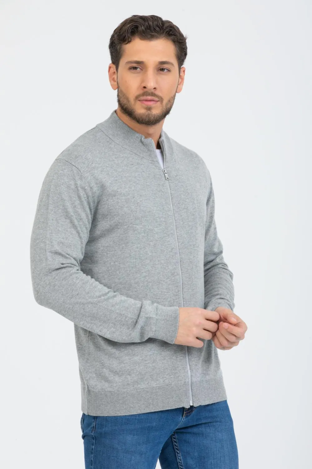 Microfiber Man Sweater Grey