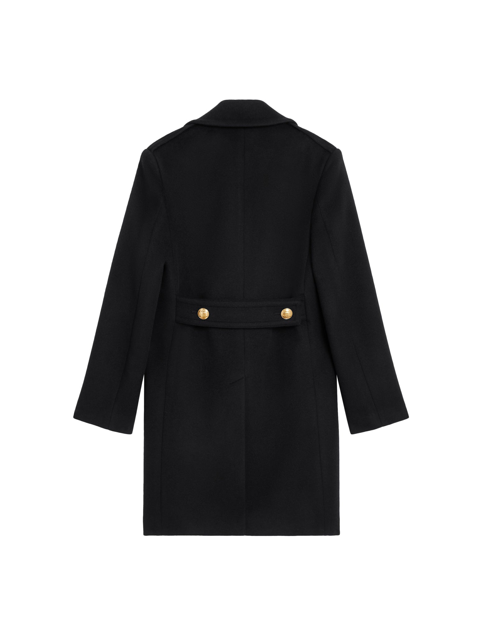 MILITARY COAT IN BLACK CASHMERE AND WOOL