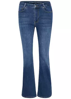 My Essential Wardrobe The Dekota High Bootcut Jeans - Medium Blue Wash