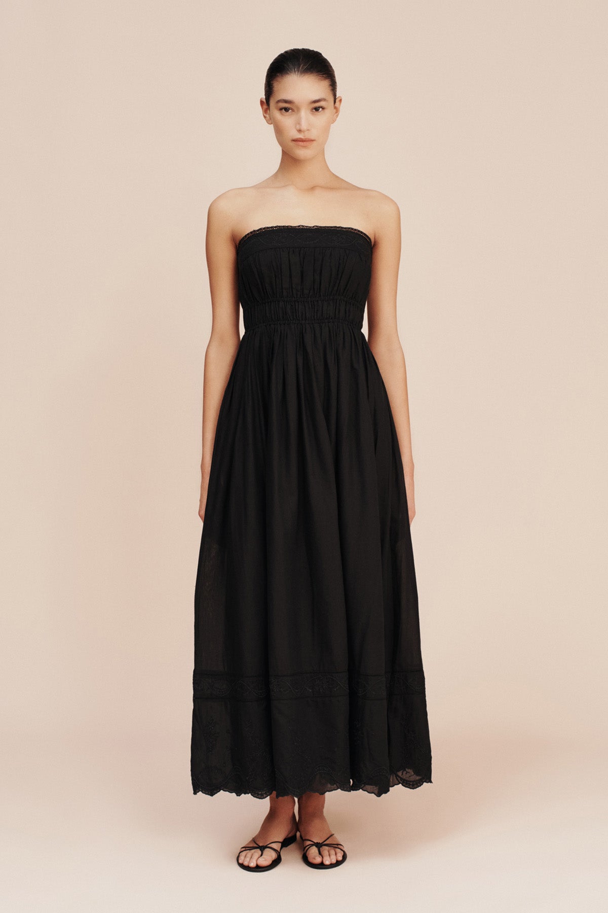 MYLAH STRAPLESS DRESS - BLACK