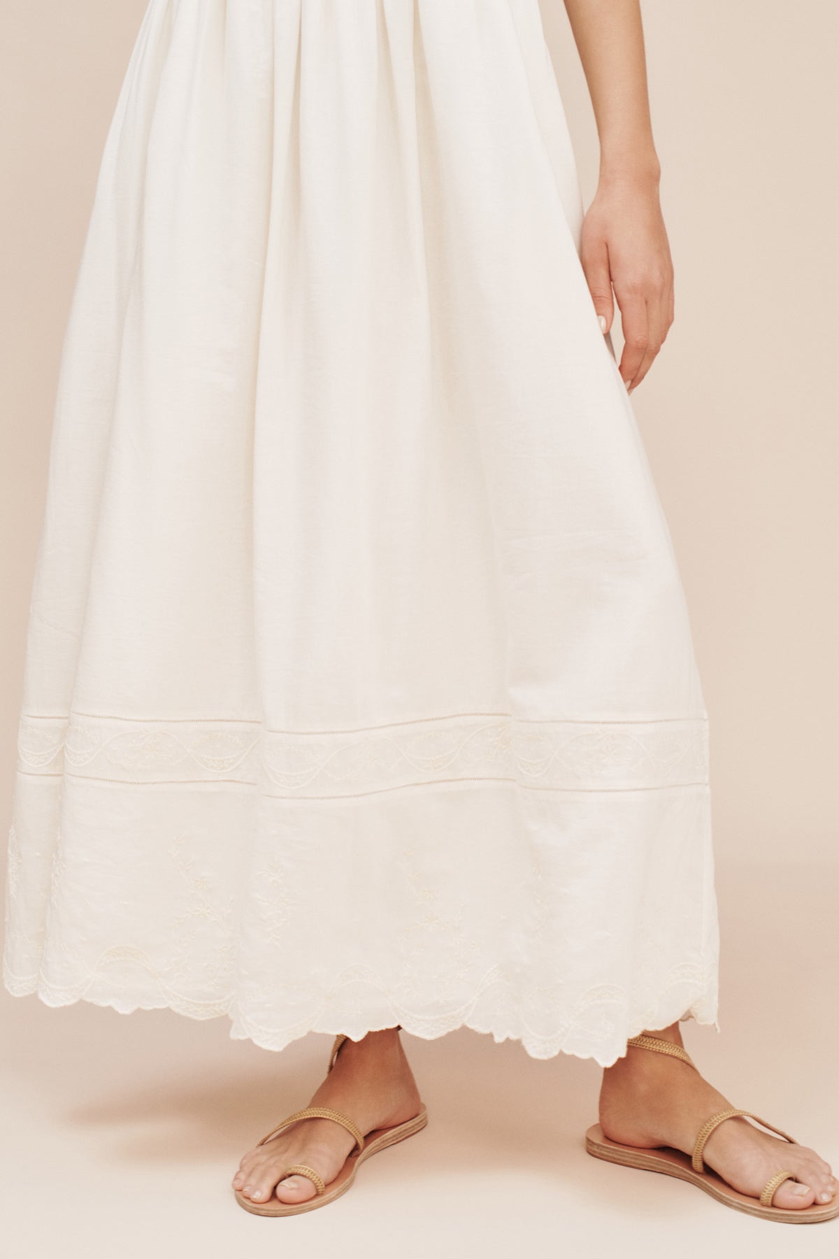 MYLAH STRAPLESS DRESS - CREAM