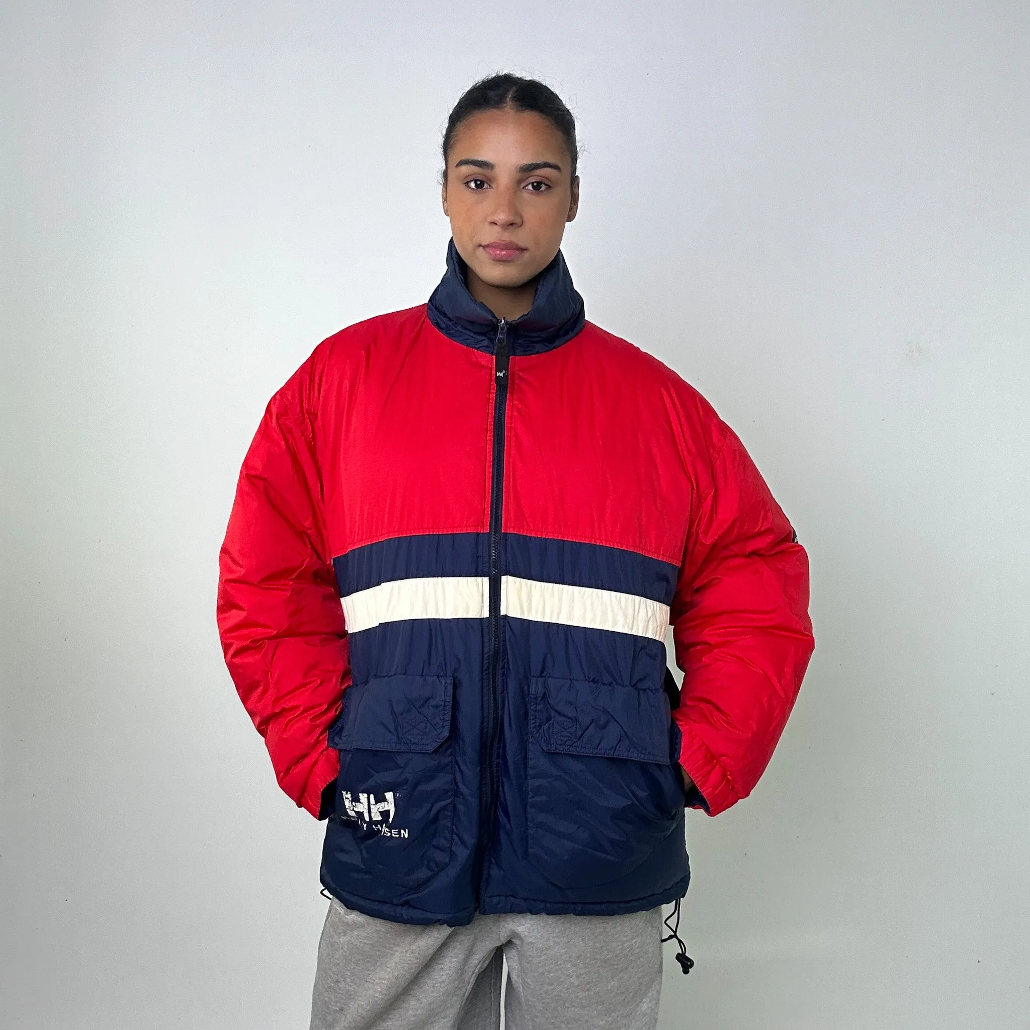 Navy Blue 90s Helly Hansen Reversible Puffer Jacket Coat (L)