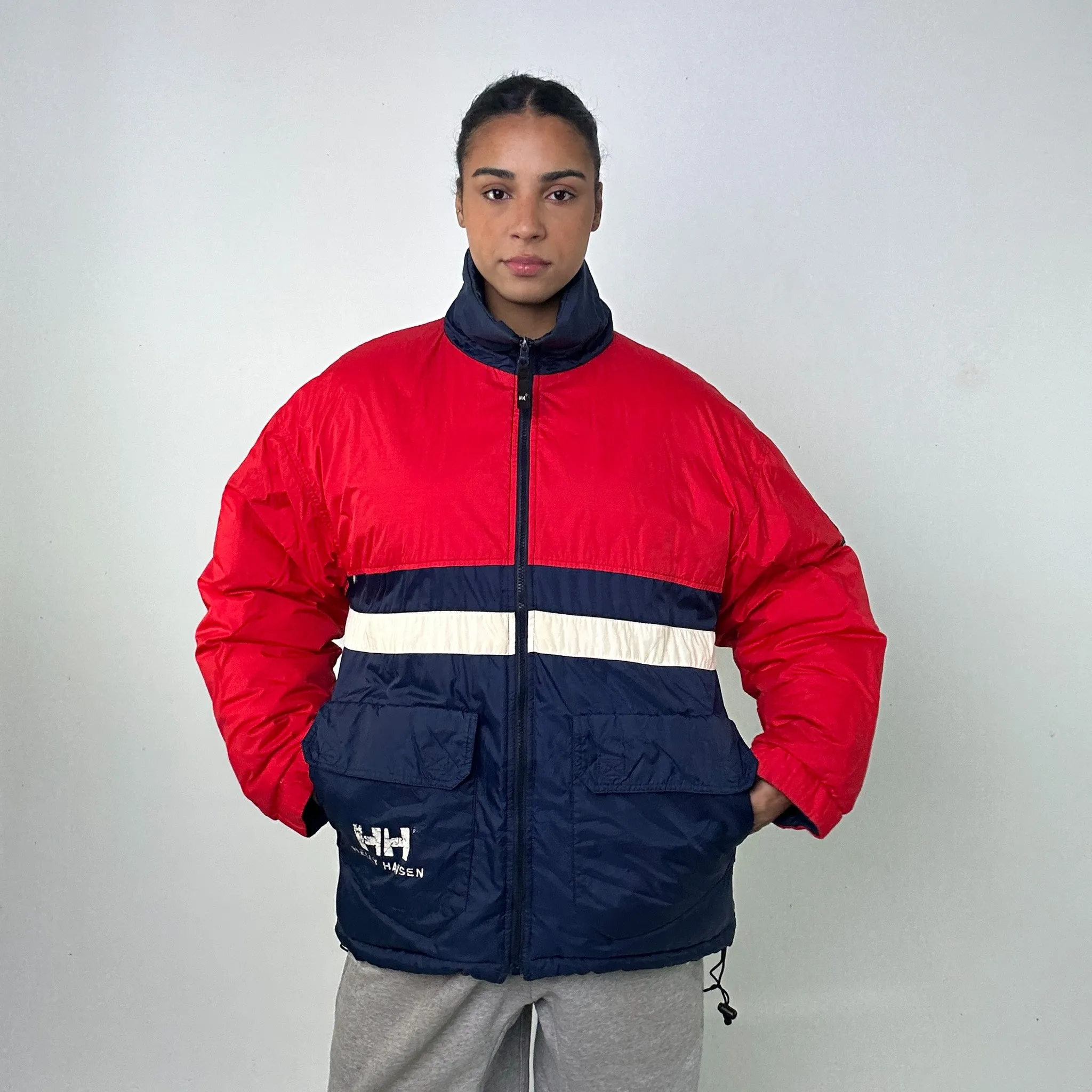 Navy Blue 90s Helly Hansen Reversible Puffer Jacket Coat (L)