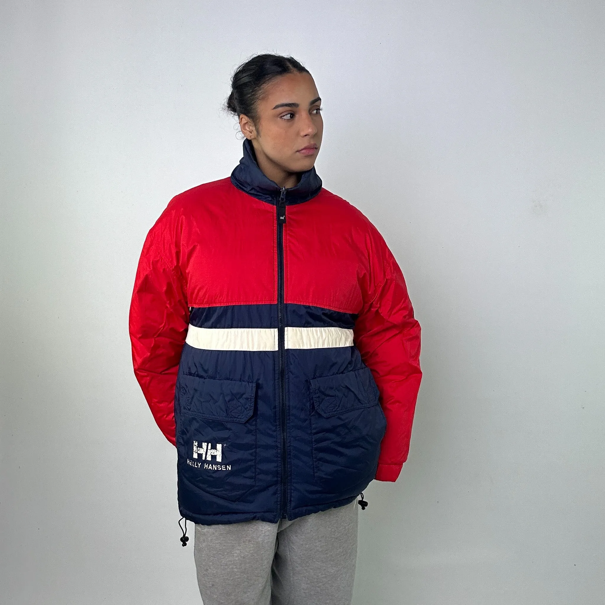 Navy Blue 90s Helly Hansen Reversible Puffer Jacket Coat (L)