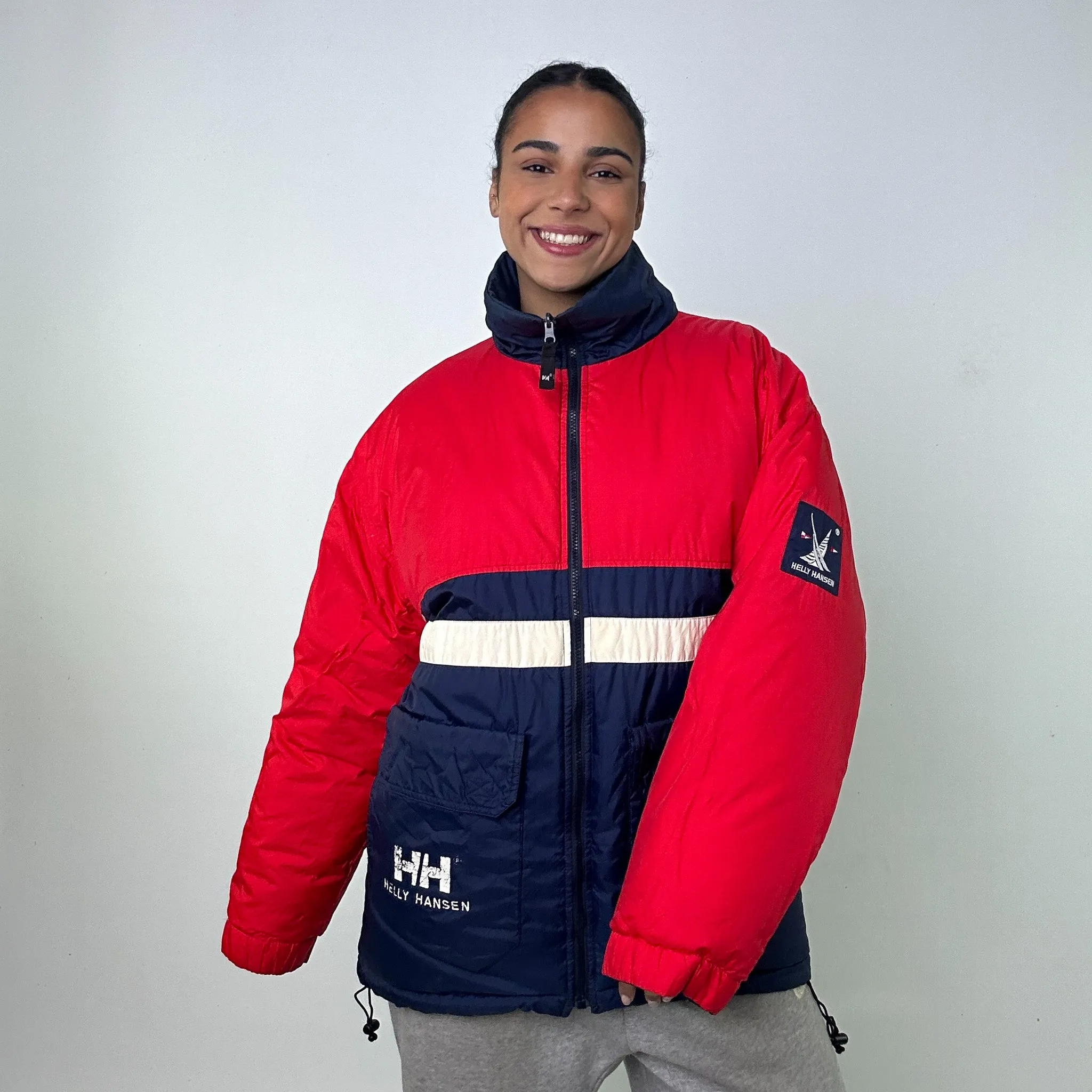 Navy Blue 90s Helly Hansen Reversible Puffer Jacket Coat (L)