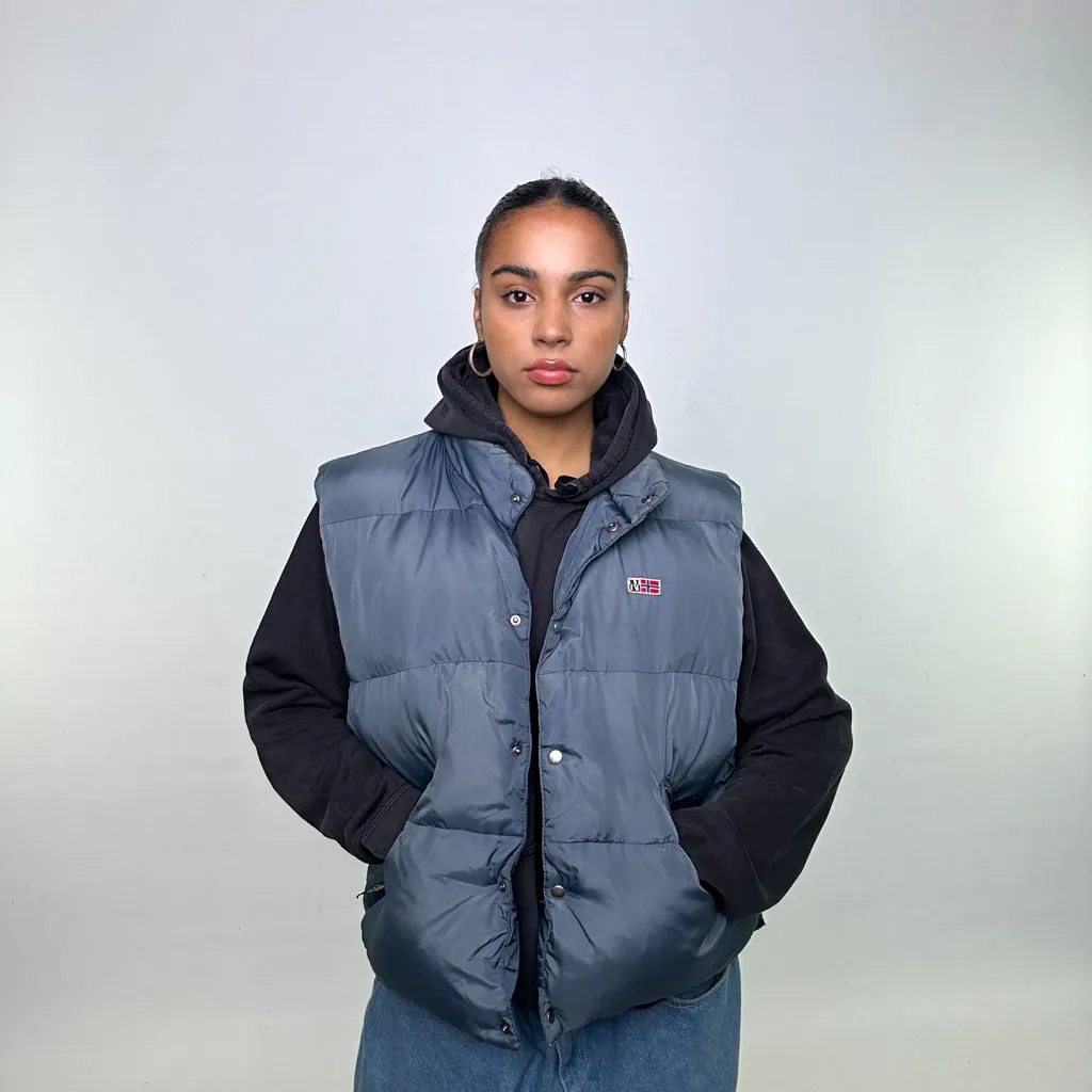 Navy Blue 90s Napapijri Puffer Jacket Coat Gilet (L)