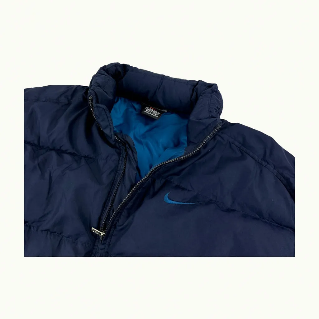 Navy Blue 90s NIKE Puffer Jacket Coat (M)