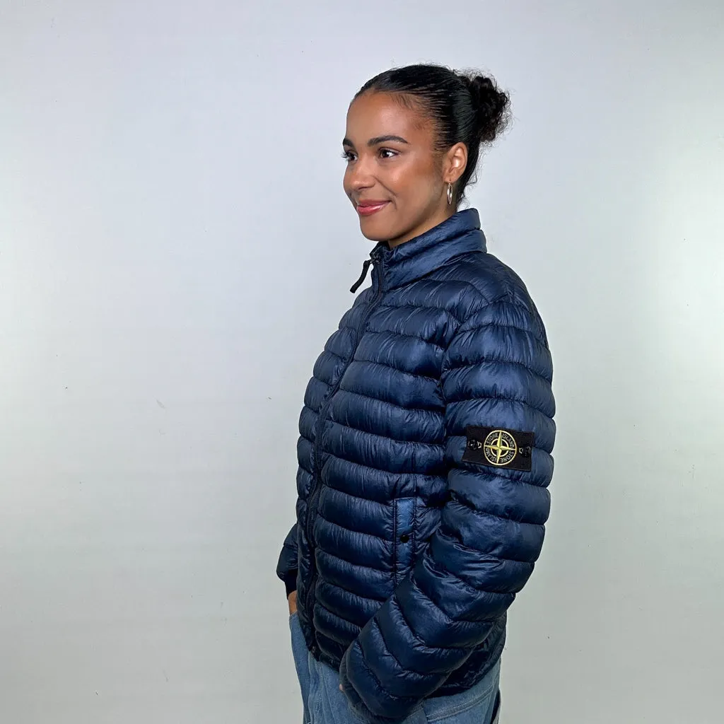 Navy Blue A/W 14 Stone Island Garment Dyed Down Puffer Jacket Coat (S)