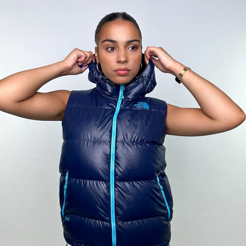 Navy Blue y2ks The North Face 600 Down Fill Puffer Jacket Coat Gilet (S)