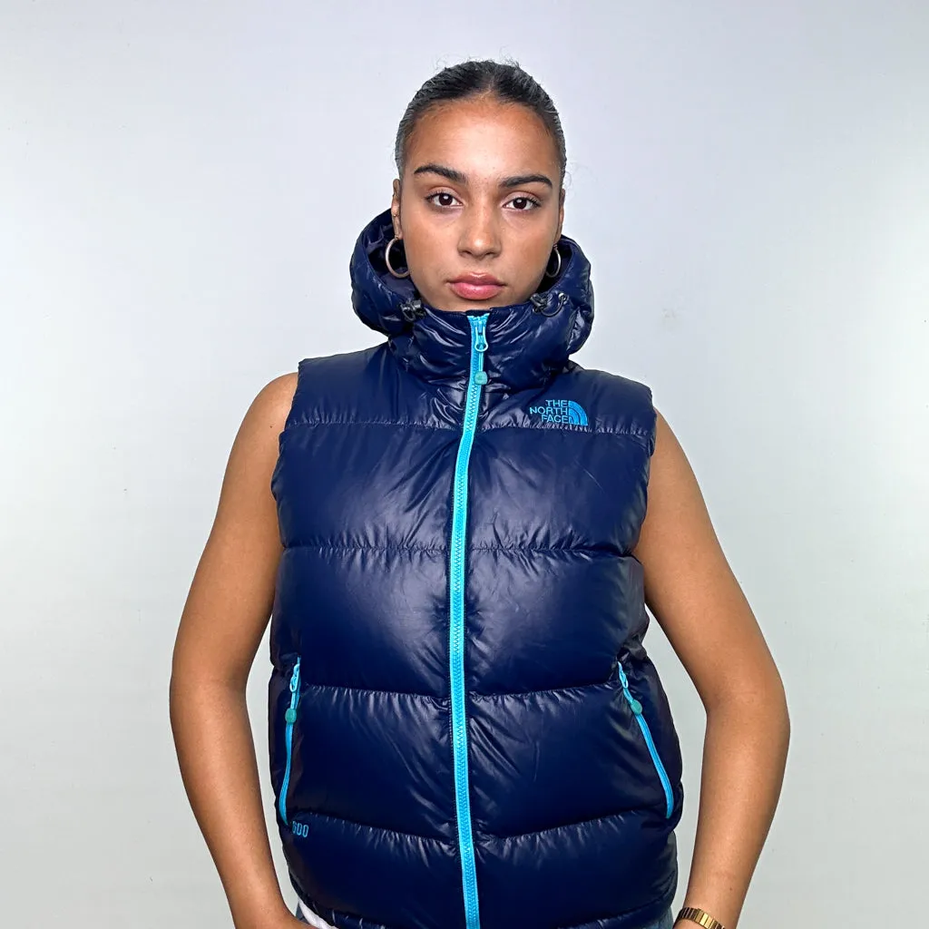 Navy Blue y2ks The North Face 600 Down Fill Puffer Jacket Coat Gilet (S)