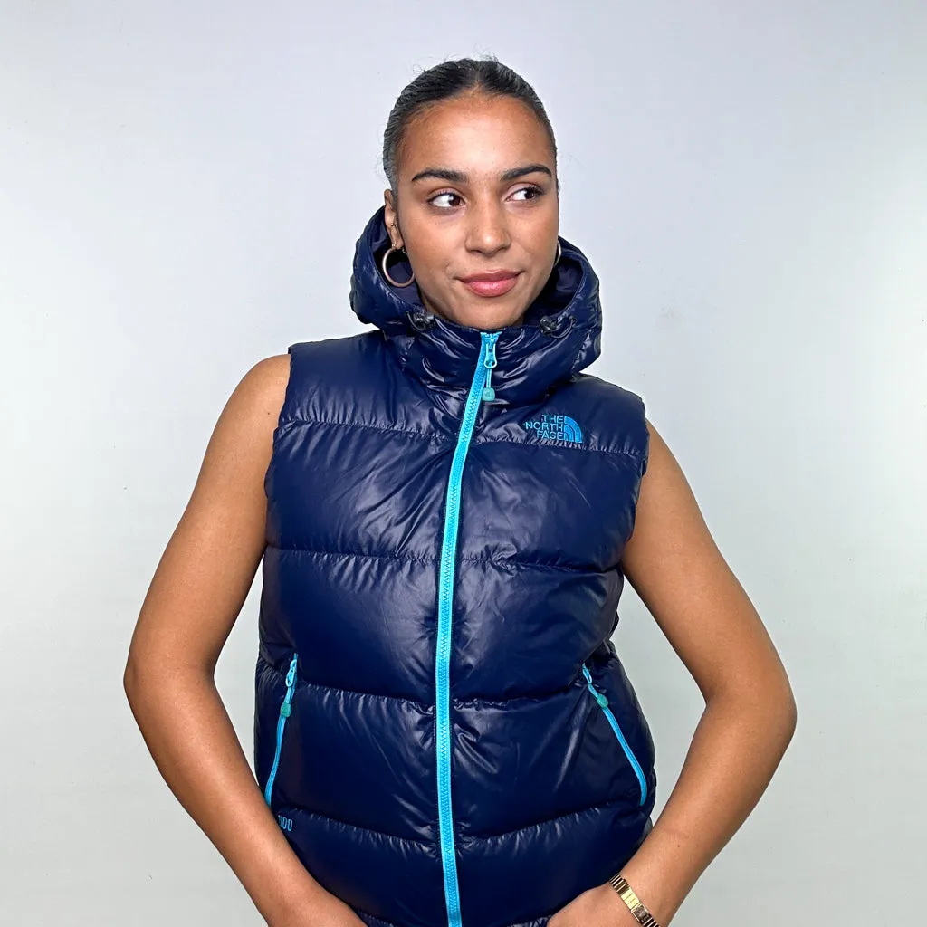 Navy Blue y2ks The North Face 600 Down Fill Puffer Jacket Coat Gilet (S)