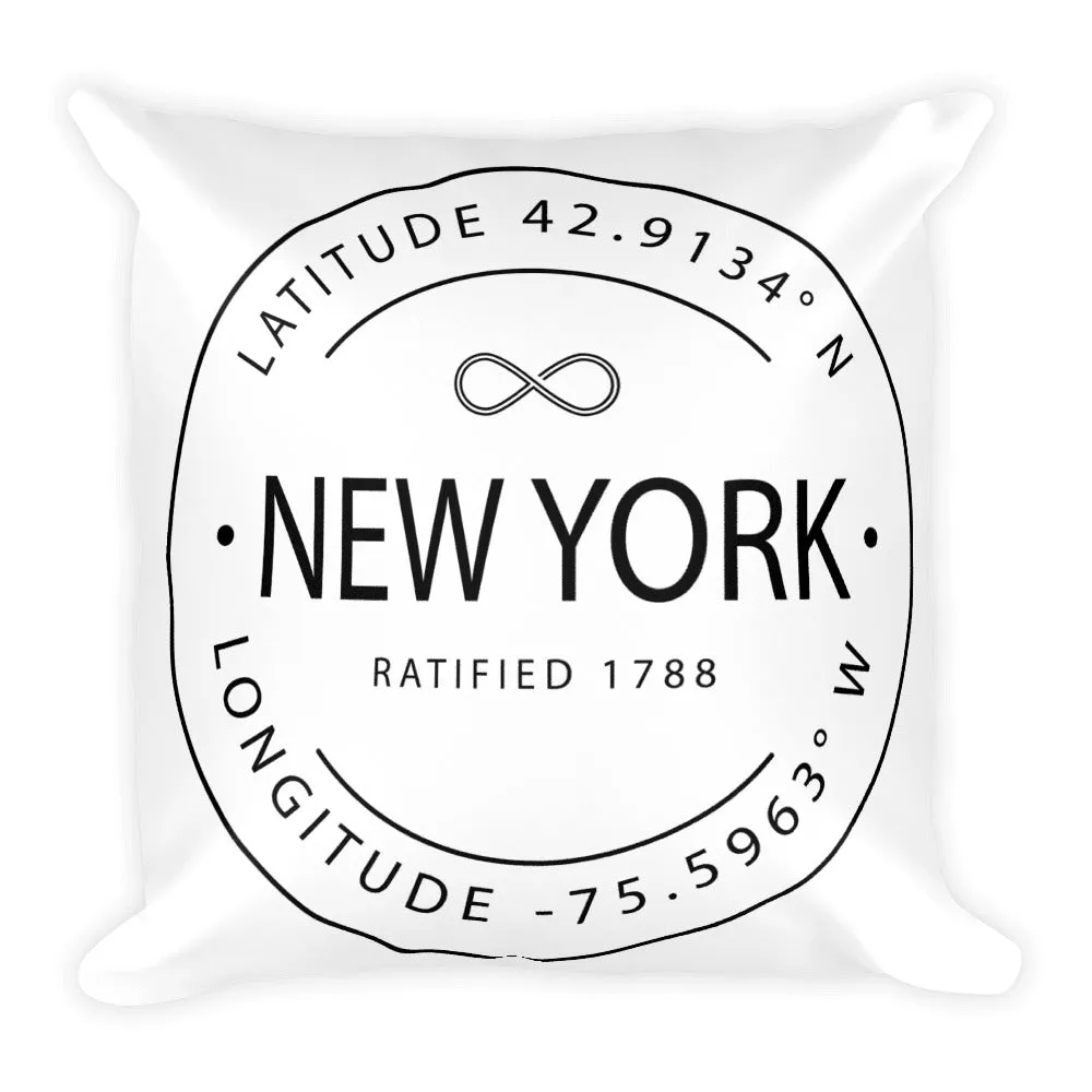 New York - Throw Pillow - Latitude & Longitude