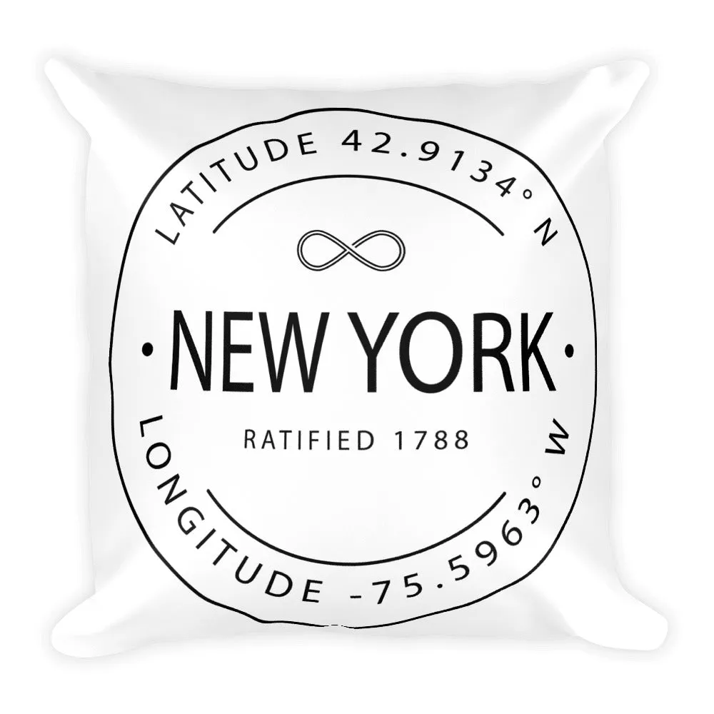 New York - Throw Pillow - Latitude & Longitude