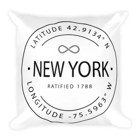 New York - Throw Pillow - Latitude & Longitude