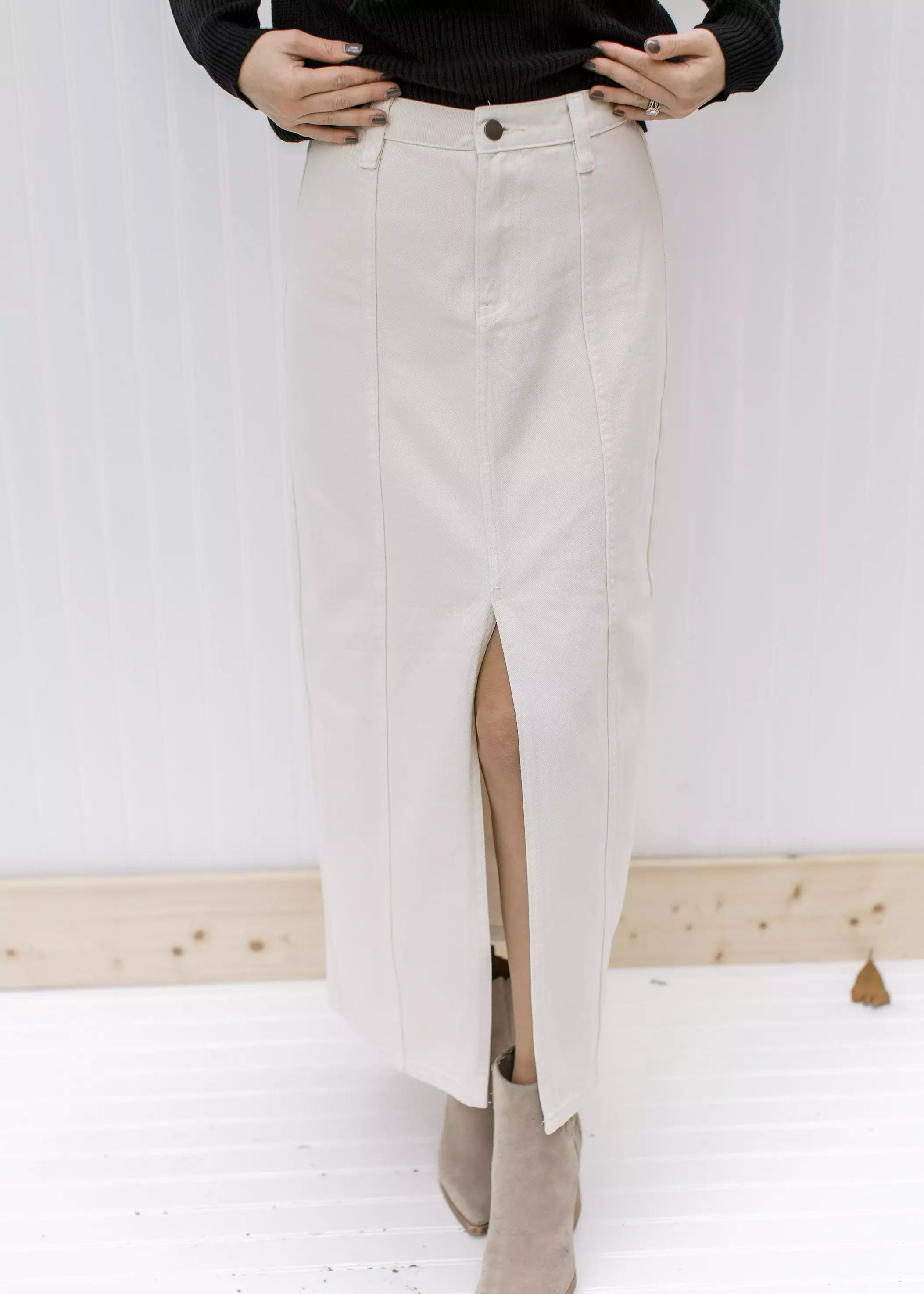 Off White Midi Skirt